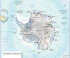 Карта Антарктики. Южный полюс находится на антарктического континента